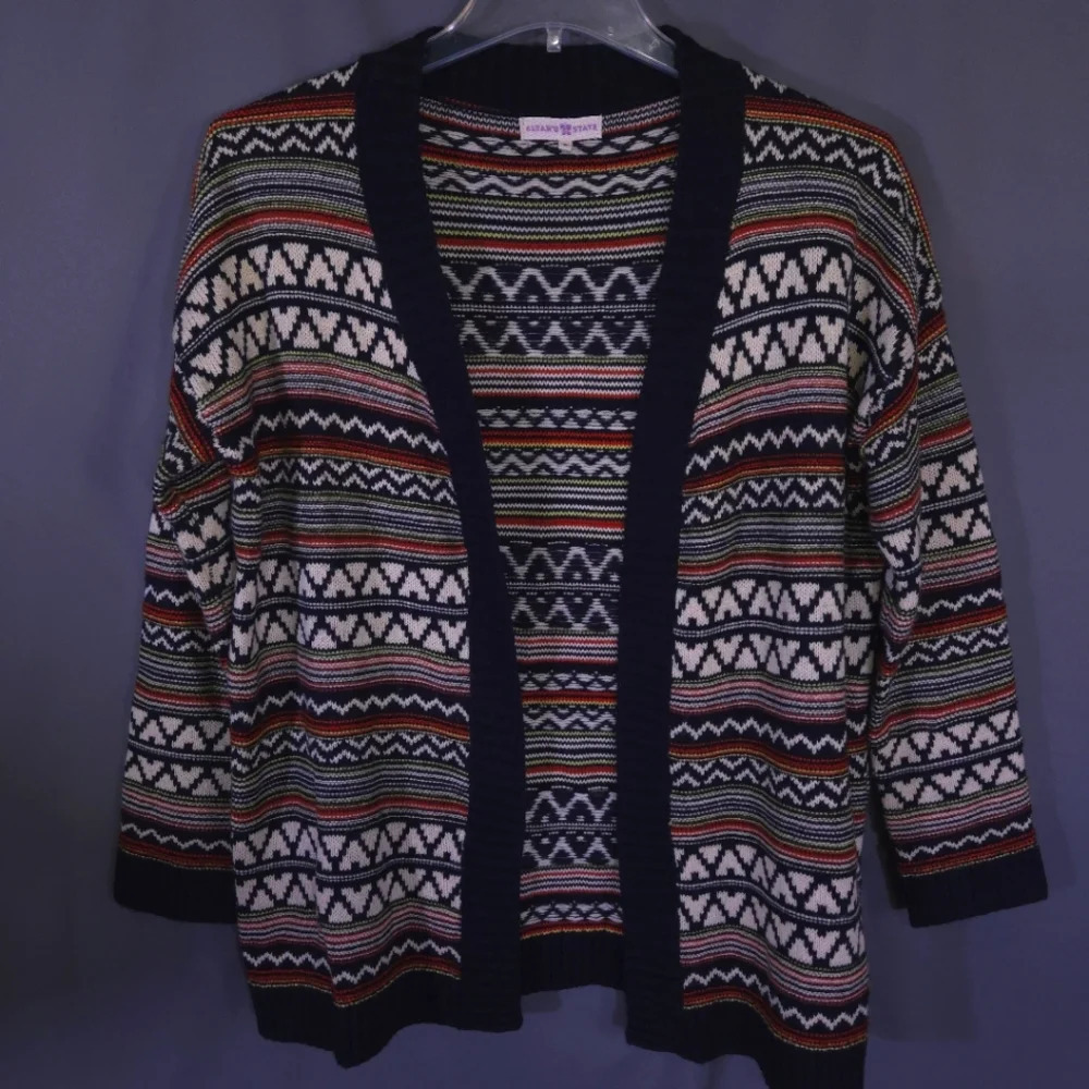 Altar'd State Open Front Cardigan Womens Size Small Geometric Western Boho